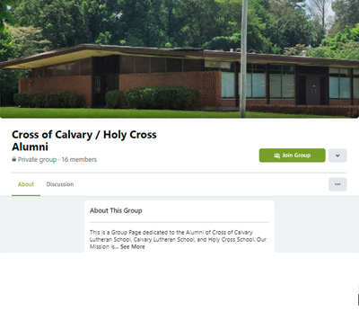 Cross of Calvary Lutheran School facebook alumni page